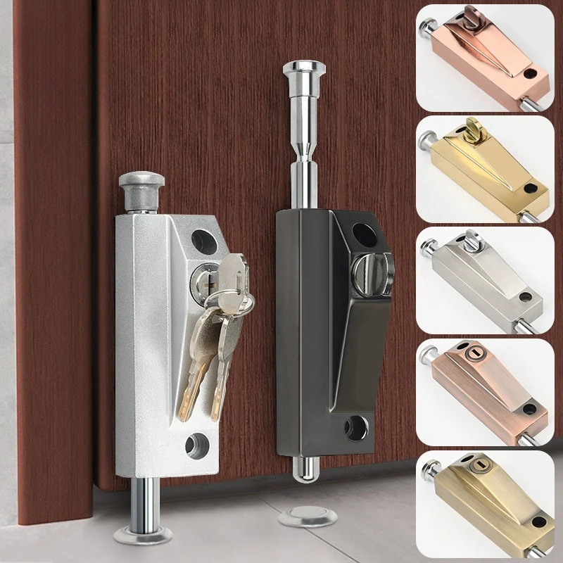 Revolving Door Latch Lock Framed Door Spring Floor Latch Iron Door Floor Lock Open Mounted Floor Lock Universal