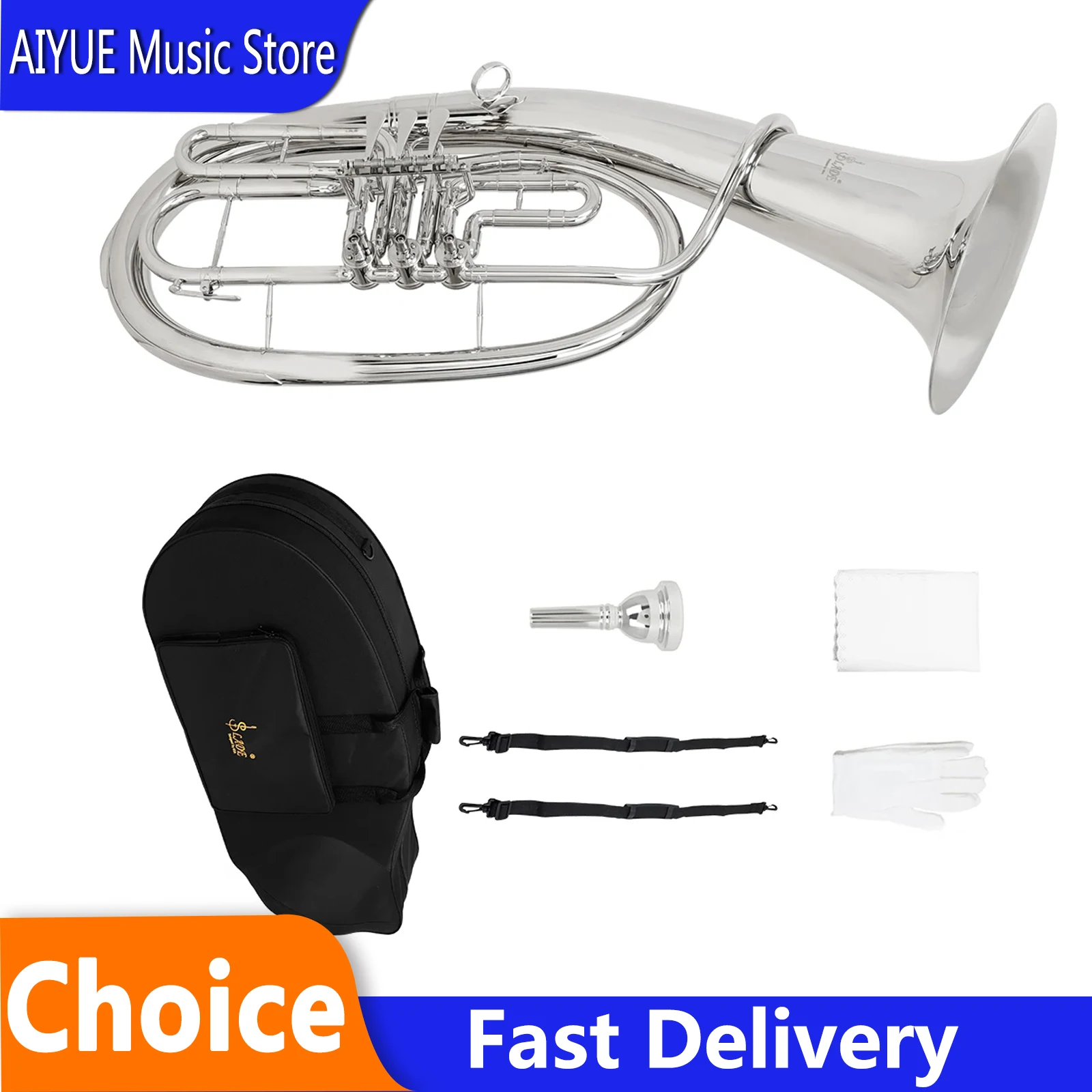 SLADE Subwoofer Brass Three Key Tenor Grading For Beginner Professional Brass Instrument With Bag Glove With Accessories Parts