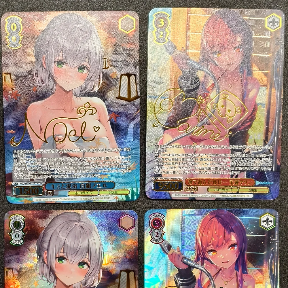 بطاقة مجموعة Hololive Weiss Schwarz Anim Waifu من Houshou Marine Nakiri Ayame Shirogane Noel بطاقة توقيع فلاش محكم هدية