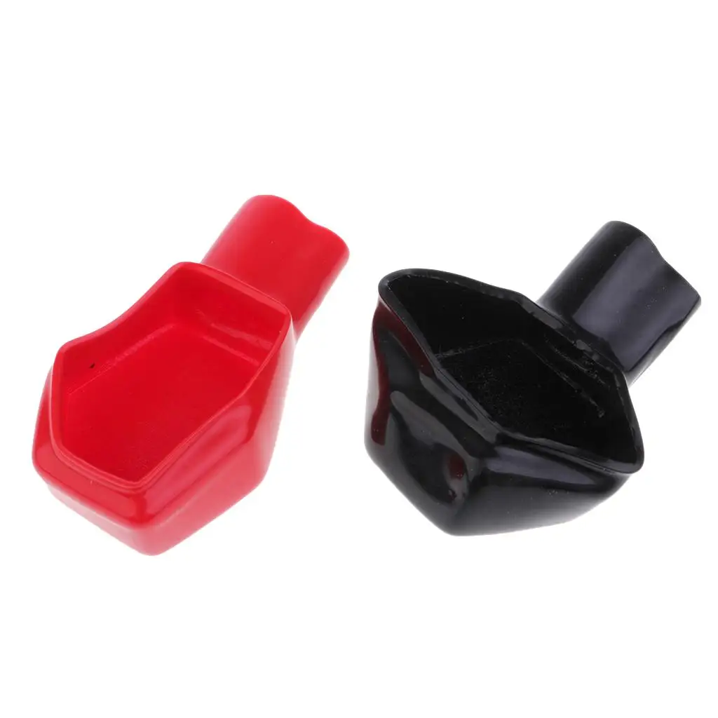 Battery Terminal Cover Insulation Sleeve PVC Protector Dustproof Red Black Clamp Protection for Car Electronics Communication