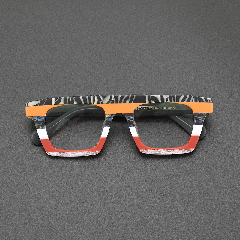 High-quality niche personality match multicolor glasses frame square design literary fashion retro leisure business optical glas