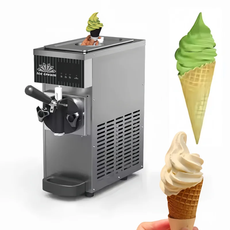 Ice Cream Makers Automatic Commercial Tabletop 1 Flavor Yogurt Ice Cream Making Soft Serve Ice Cream Machine