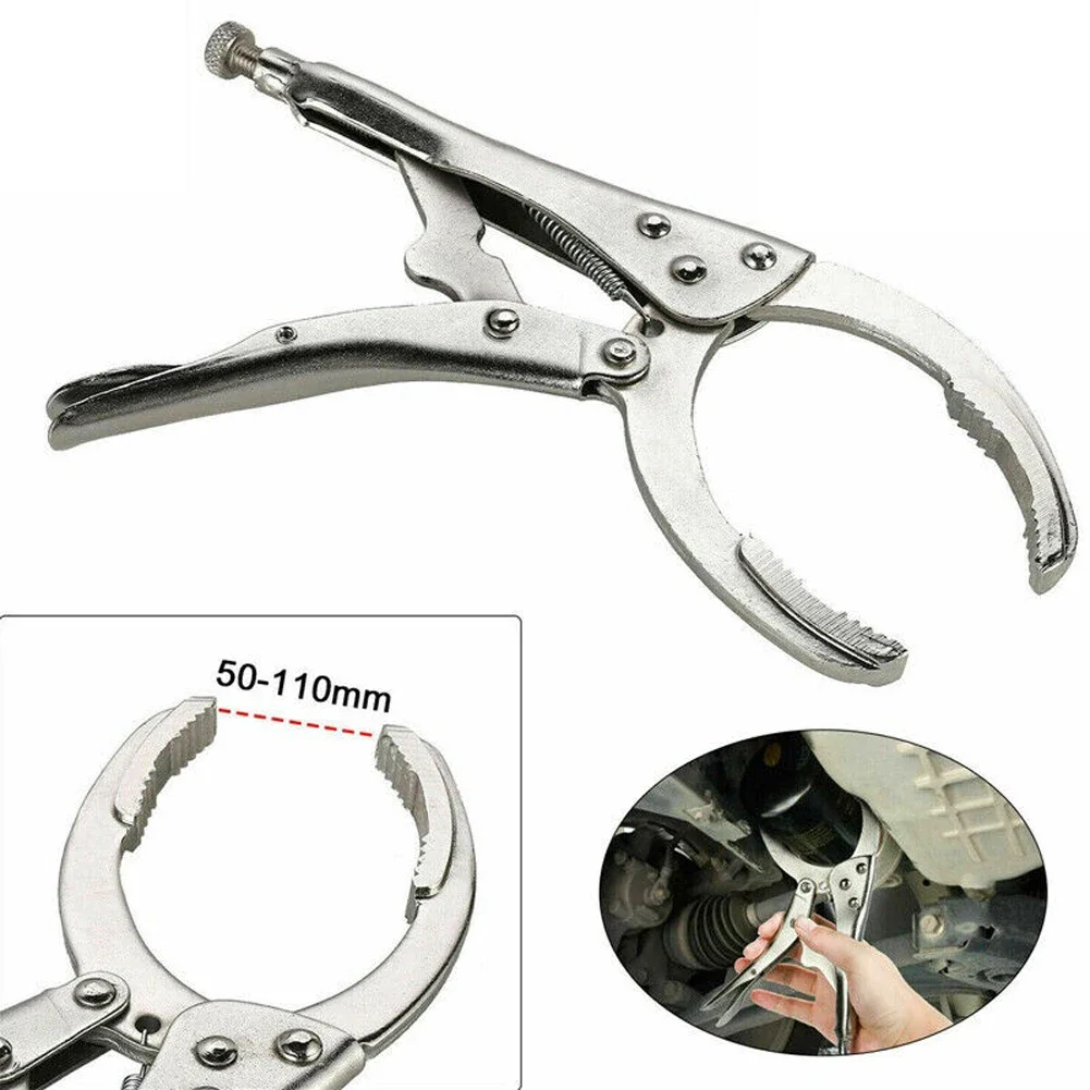 Chromeplate Adjustable Oil Filter Wrench 50mm-100mm Automotive oil Filter Extractor Locking Pliers Manual Wrench Removal Tools