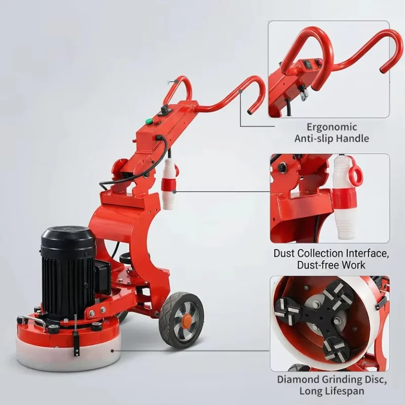 220V 380V High Efficiency Concrete Floor Edge Trimmer with Engine and Gearbox 4KW Power for Terrazzo Epoxy Surface Polishing