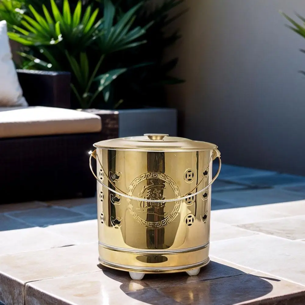 

Stainless Steel Paper Burning Bucket, Large Bucket Household Indoor Smokeless Burning Thickened Burning Bucket Incinerator