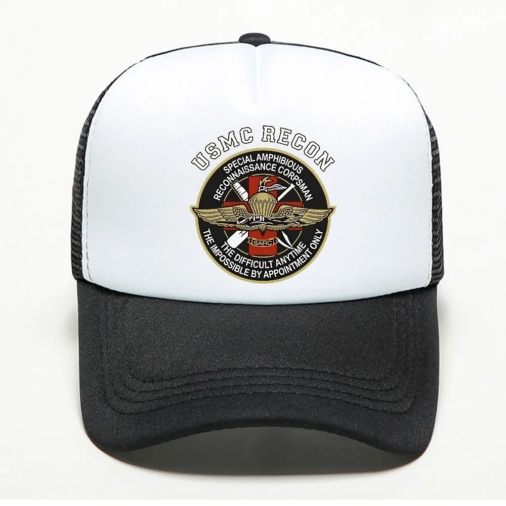 US Marine Corps Underwater Operations Recon Diver Graphic baseball cap fashion Streets casual mesh sun hat summer trucker hats