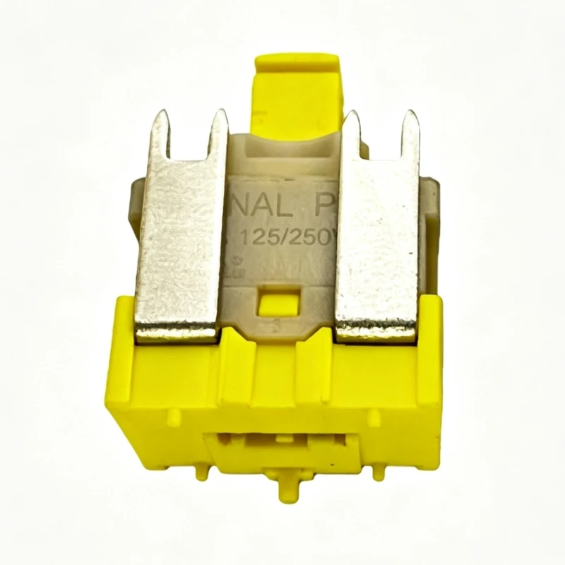M7DF Self-Locking Push Control for Circuit Board Installation, 16A 250V Alternating Current Latching Component with Yellow