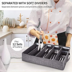 Tableware Storage Box With Detachable Lid Cutlery Rack Fork Spoon Chopstick Storage Basket for Flatware Utensils Cutlery