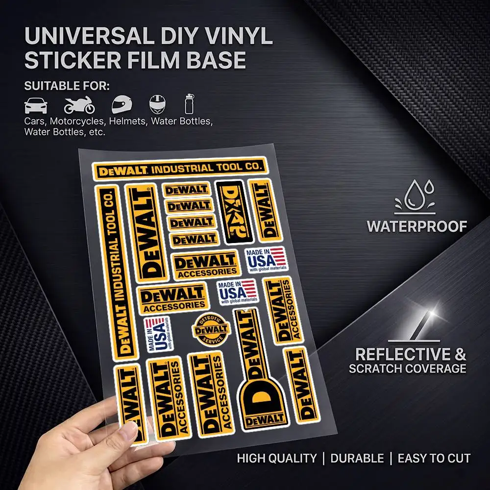 FOR DEWALT Fashion Universal Scratch Resist Reflective Waterproof Stickers For Auto Motorcycle Helmet Mug Refrigerator