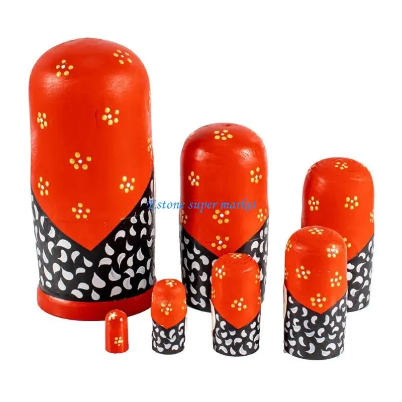 090B 10 قطع مرسومة لربط شكل الدمية لتعشيش الدمية الملونة لتزيين الدمية #4