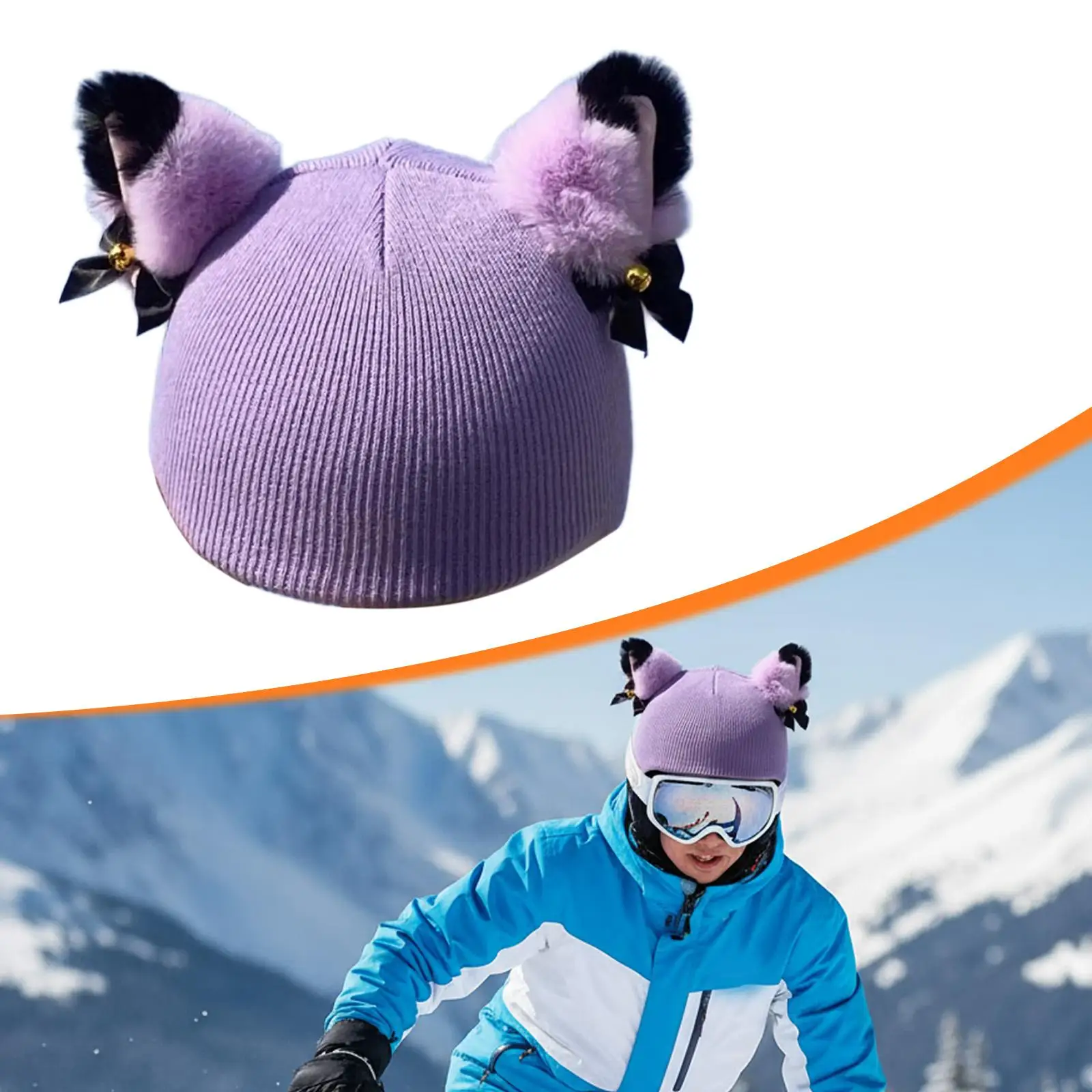 Housse de casque de Ski avec oreilles de chat, décoration amusante, Adorable housse de casque de Snowboard, couvre-chef d'hiver pour Ski, Sports d'hiver, enfants et adultes