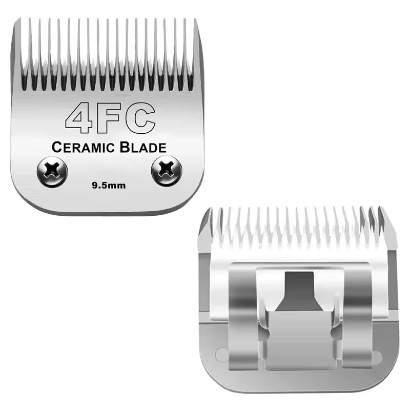 4FC Dog Pet A5 Clipper Detachable Blade Compatible With For Most Andis, Oster, Wahl KM 10 Clipper，Ceramic &Carbon Steel Blade