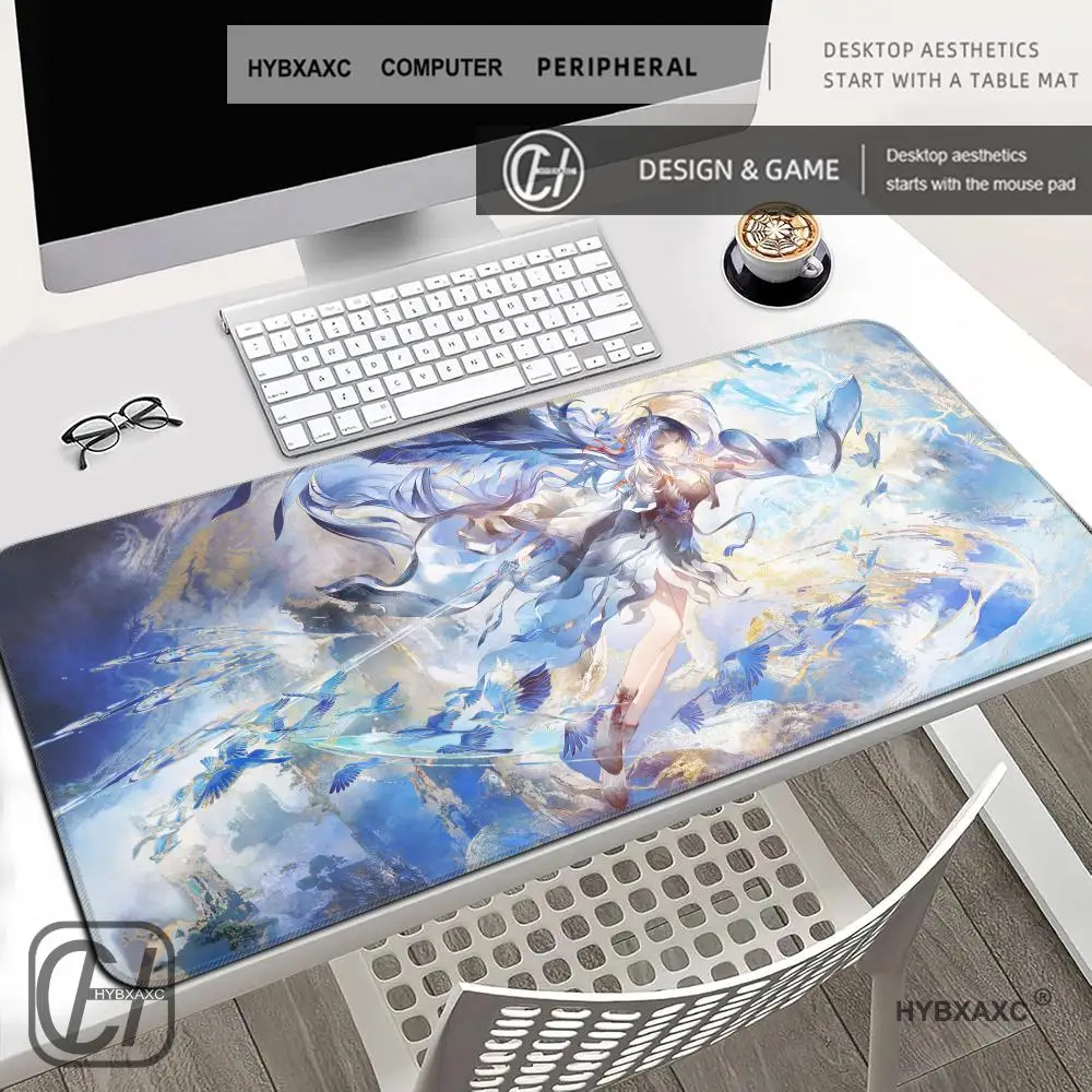 HYBXAXC New Wuthering Waves Yangyang Xuanling Mousepad HD Printing Office Gaming Nonslip Pad Anime Girl Keyboard Overlock Mat