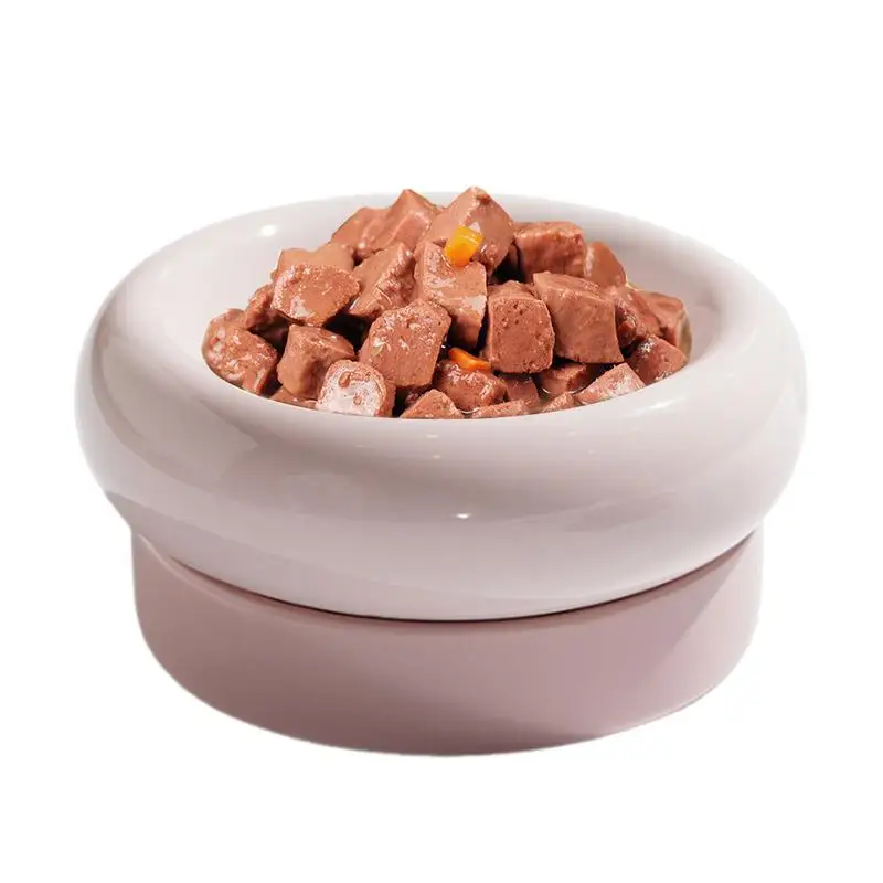 

Ceramic Cat Bowl Food Water Treats Detachable Ceramic Double multifunctional Bowl Kitten Food Container For Feeding Watering