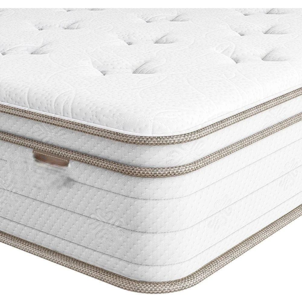 

10 Inch, Sleep Cooler Eggshell Memory Foam and 7 Zone Pocket Innerspring Hybrid Mattress Medium Firm