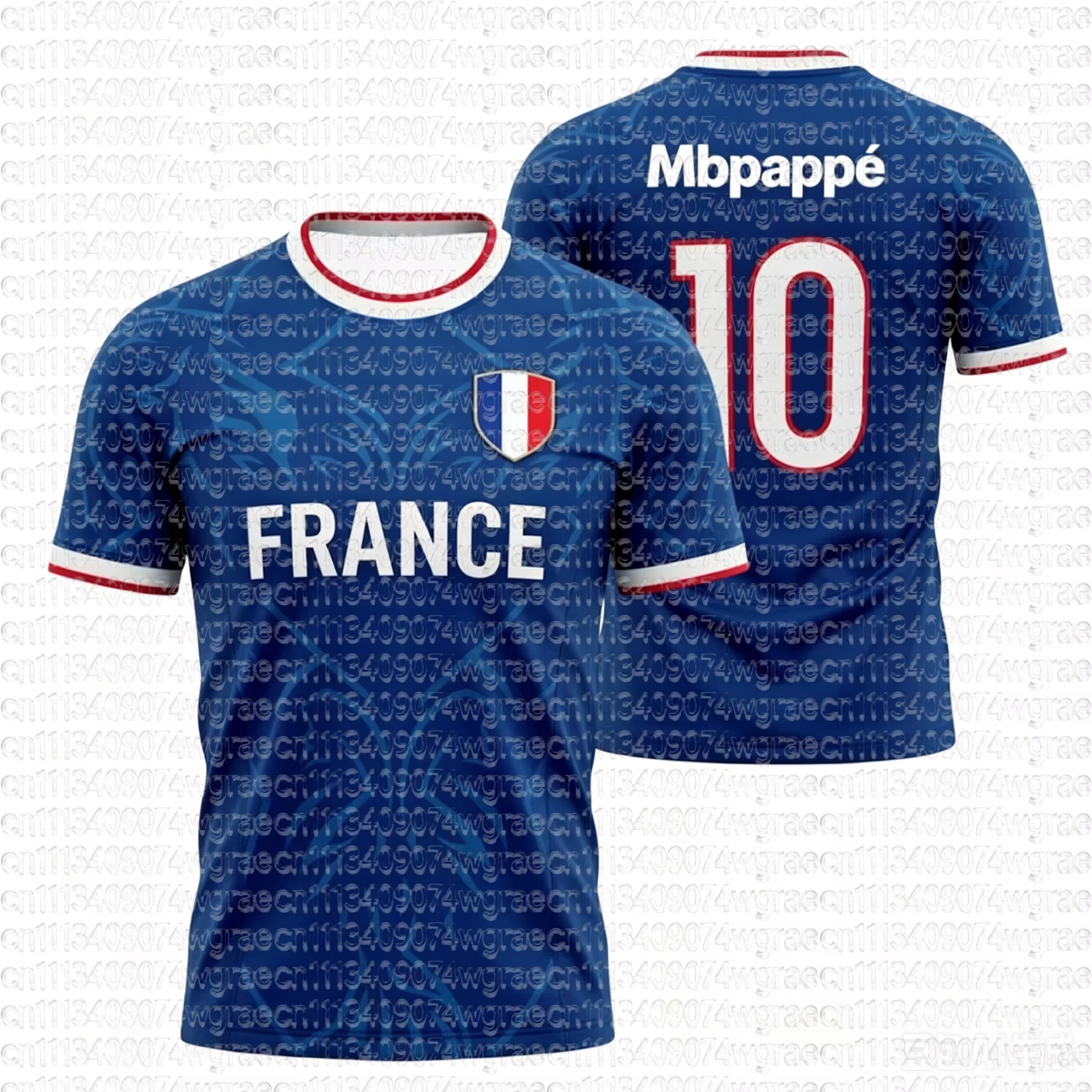2026 Popular France Team Flag Print Soccer Jersey Mbappé Men's Women's Quick-Dry Breathable Sports T-Shirt Soccer Fan Sport Top