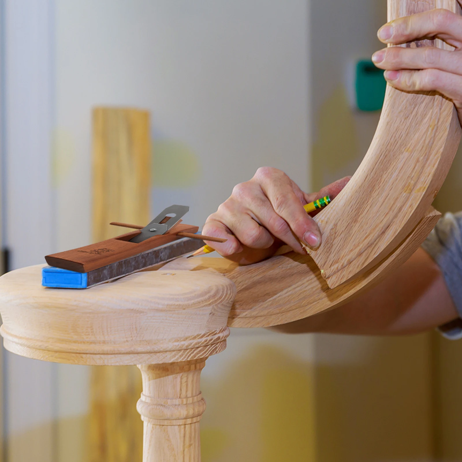 

Wooden Hand Tool Woodworking Smooth Body Metal Blade Professional Carpenter Planer Supply Home Workshop Device Handheld