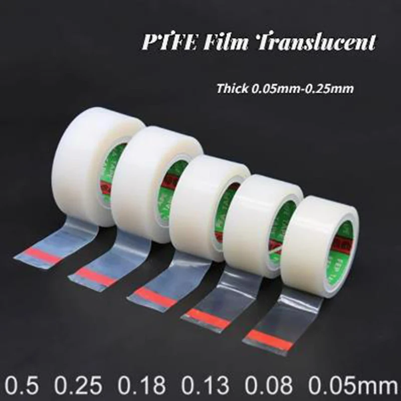 PTFE Film Translucent White  Polytetrafluoroethylene Sheet High Temperature Plate Plastics Thickness 0.05/0.08/0.13/0.18/0.25mm