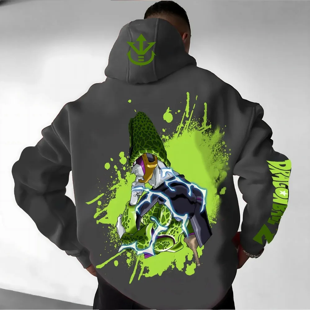 Hoodie anime harajuku dragon ball masculino streetwear 2025 outono inverno vintage camisola com capuz oversized feminino manga longa unisex
