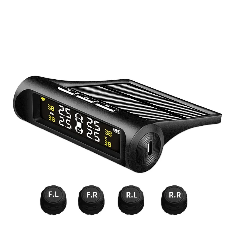 

Wireless Tire Gauge TPMS Tire Pressure Monitoring Sytsem Solar Power TPMS Sensor