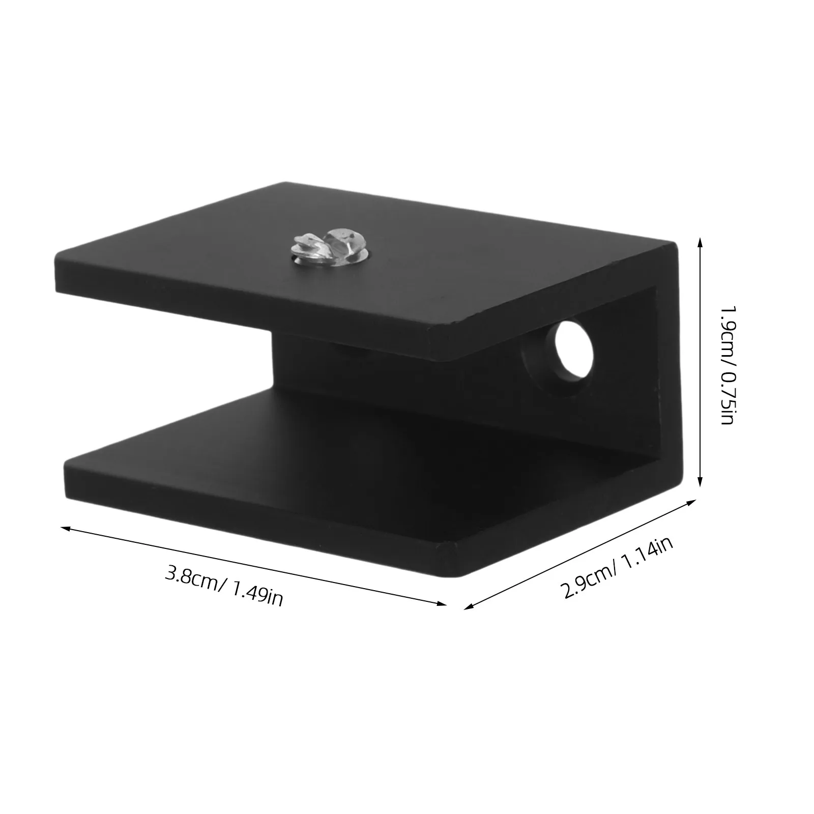 10Pcs Modern Black Aluminum Glass Shelf Brackets Frameless Square Clamp Design Supports 6-12Mm Glass Secure Wall Mounted Shelf