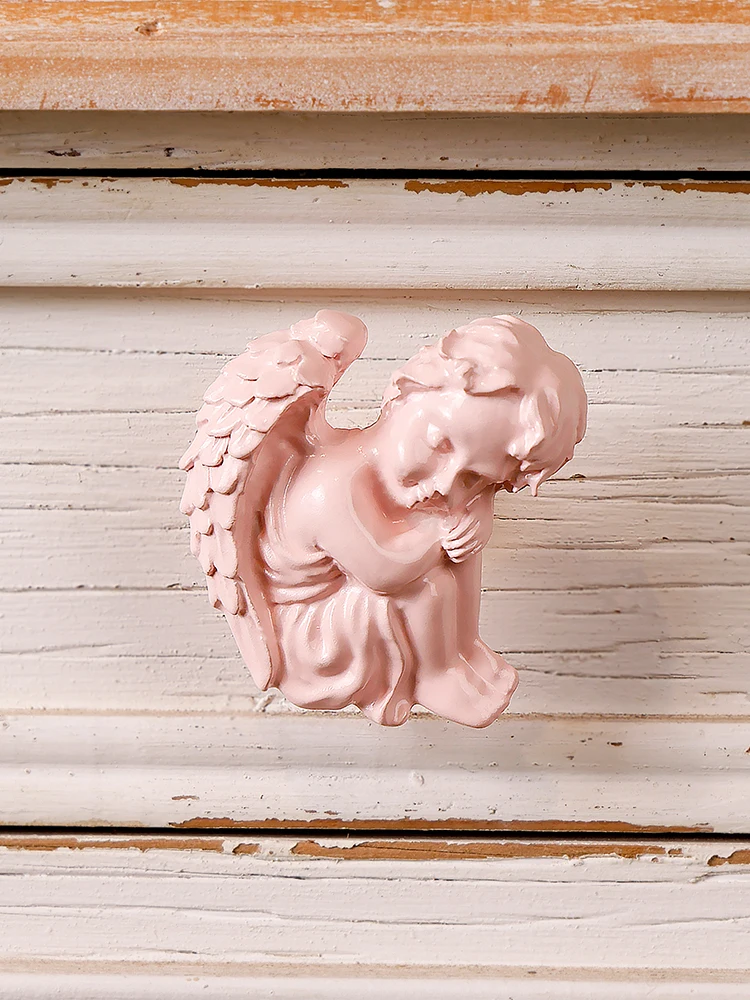 Angel Wing Drawer Pull, Pink Zinc Alloy Cabinet Handle, Whimsical Furniture Knob, Modern Home Decor Accent