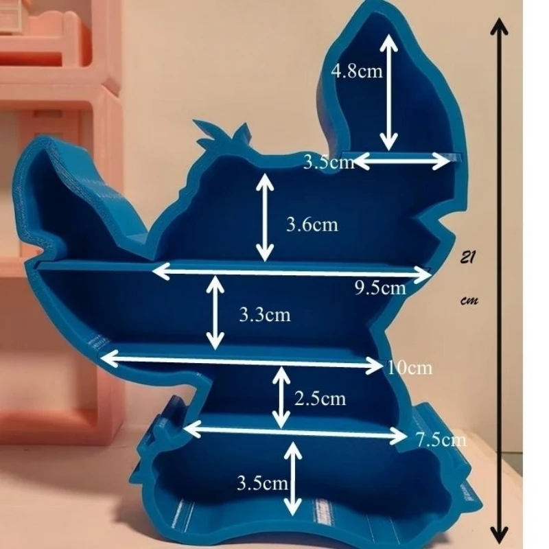 Stitch Animation Shape Mini Garage Kit Storage ตู้แบบถอดได้ไม่มีของเล่นเดสก์ท็อปรวบรวมชุด Display Rack