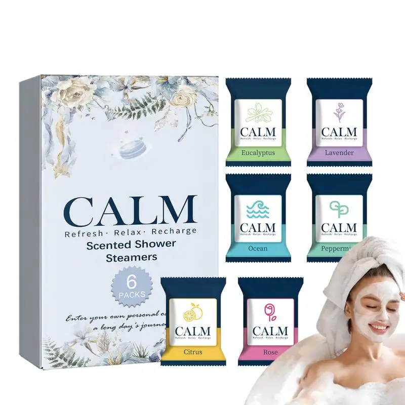 6pcs Mini Aromatherapy Shower Tablets Shower Steamer Tablets Handmade Shower Bombs Natural Shower Steamers For Women Men