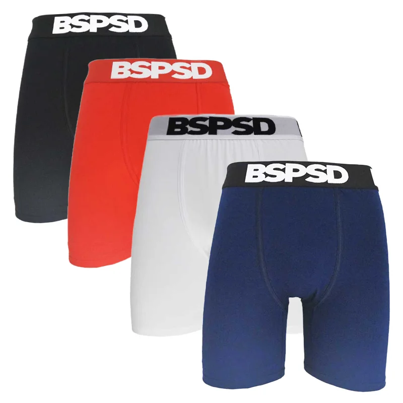 

Men's Cotton Boxer Briefs Breathable Sexy Underwear 1 Piece Plus Size S-2XL Various Colors