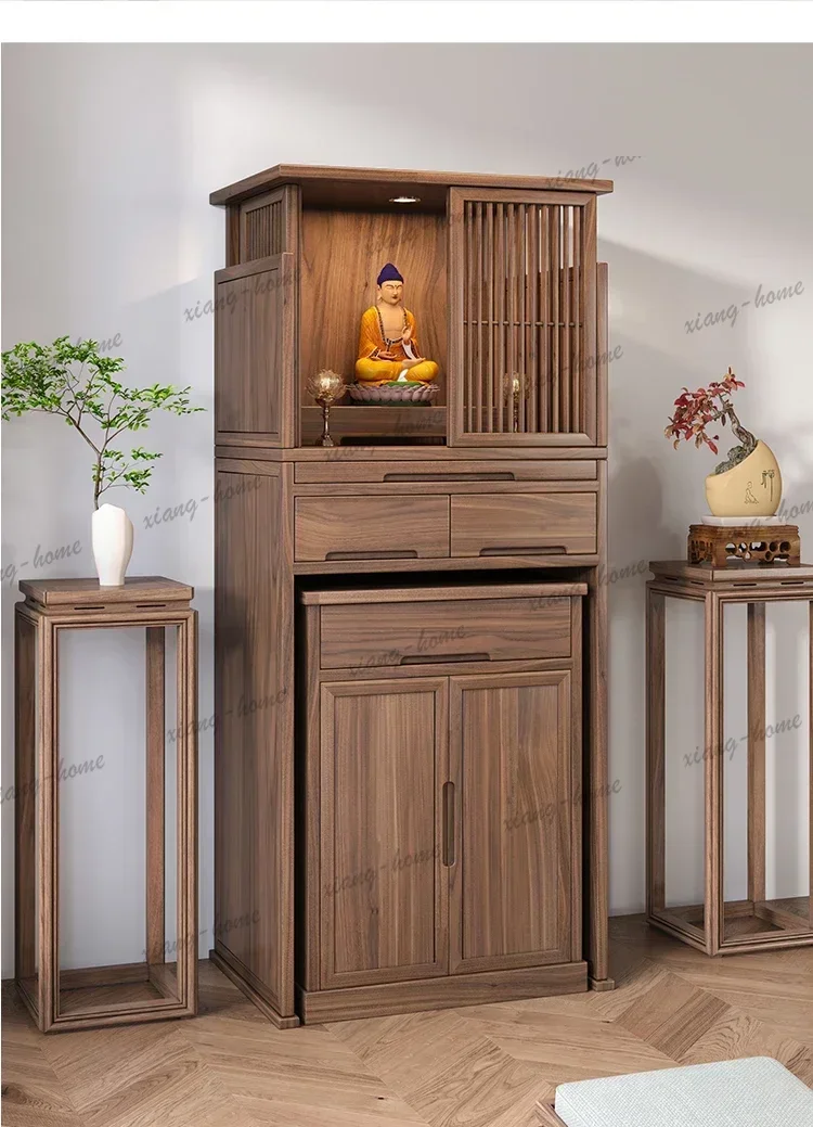 FG Buddhist shrine New Chinese vertical cabinet Modern simple hidden door Split shrine offering cabinet