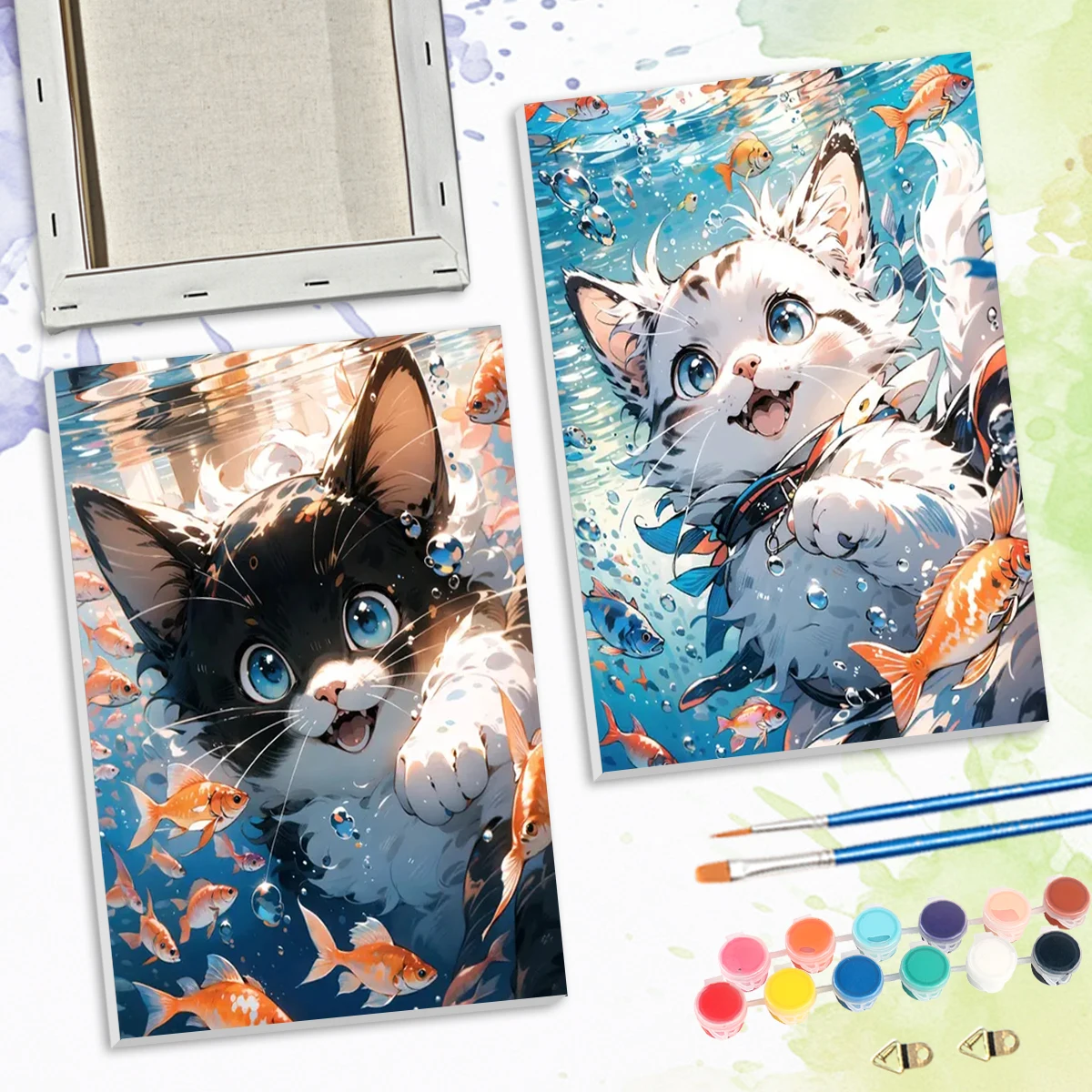 

SDOYUNO Paint By Numbers For Beginner Goldfish Cat Animals 20x30cm ready Frame Paint Kit Handmade On Canvas Handiwork Home Decor