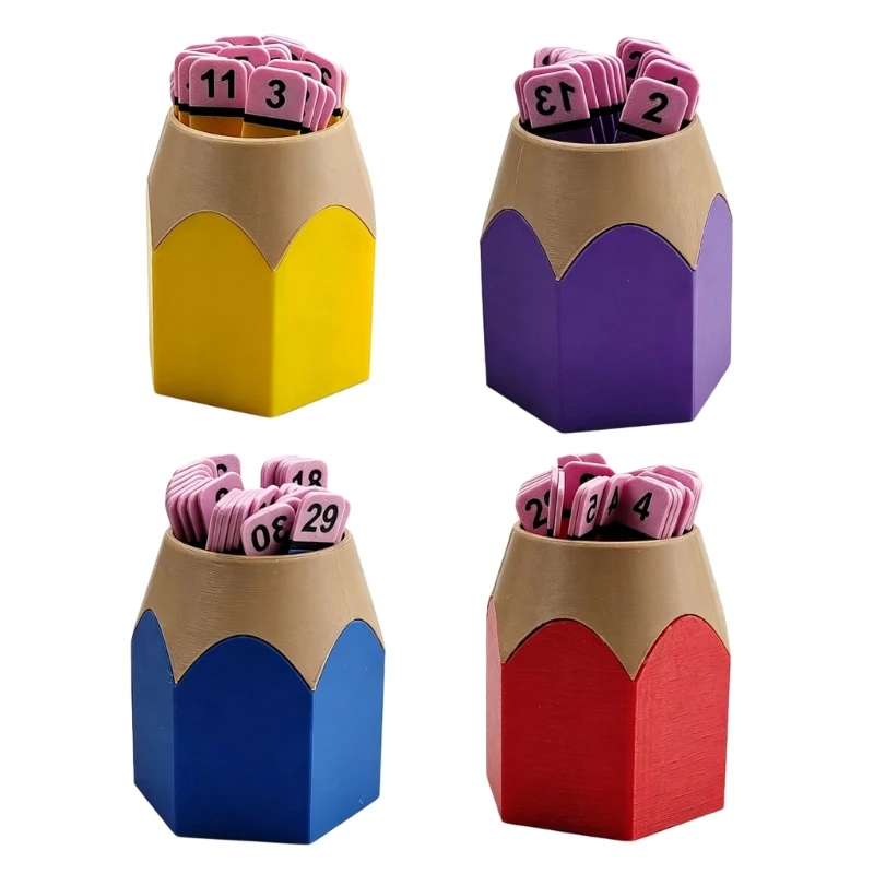 Classroom Random Selection Sticks 1 to 30 with Pencil-Shaped Holder for Teachers, Group Activities and Number Practice 15UB