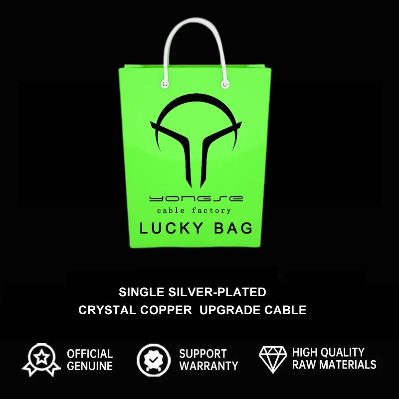Yongse-Cable para auriculares Lucky Bag, precio especial, chapado en plata y cobre de cristal individual