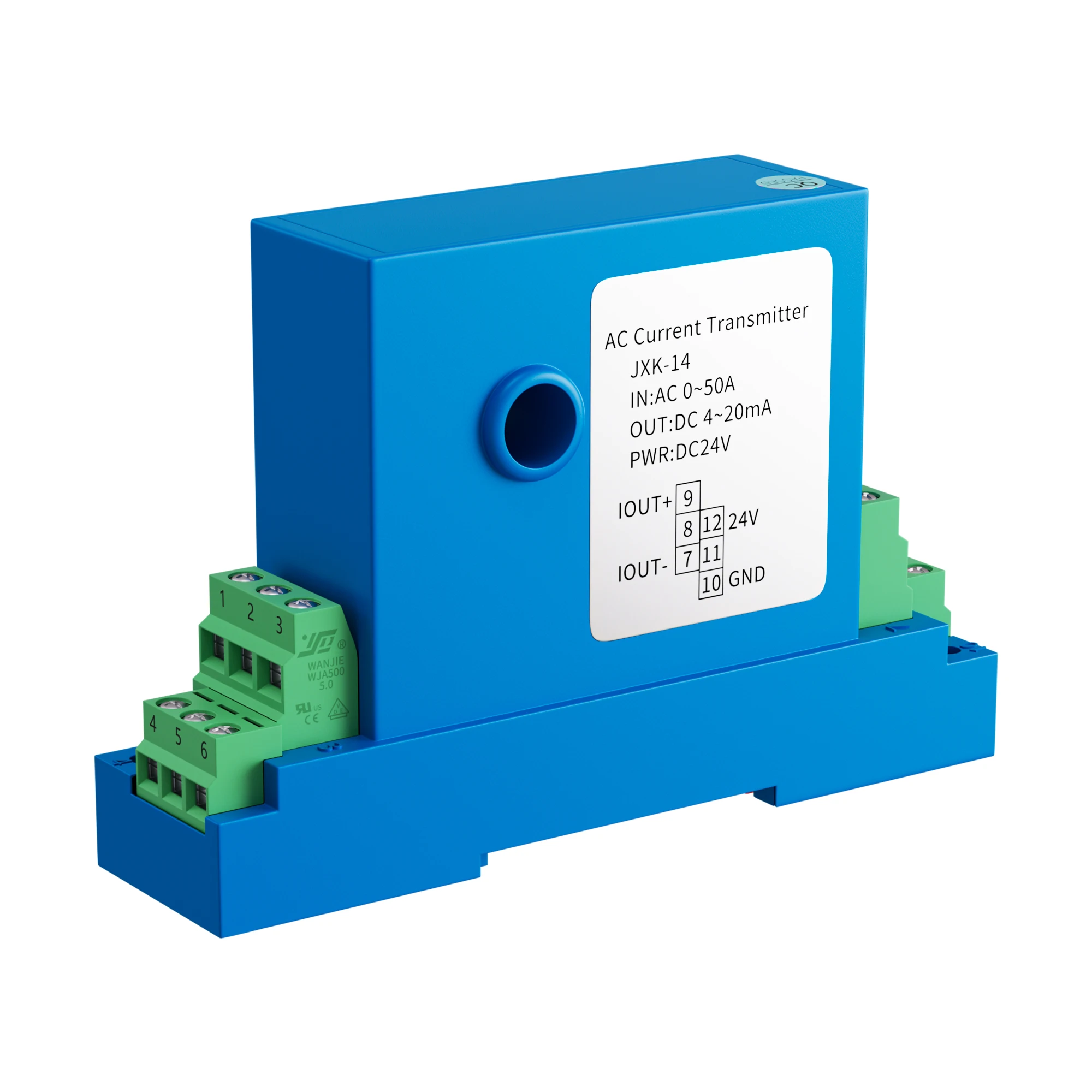 DC Current Transmitter Signal Isolator DC24V Hall 4mm 8mm Current Transmitter 4-20mA 0-10V 0-5V