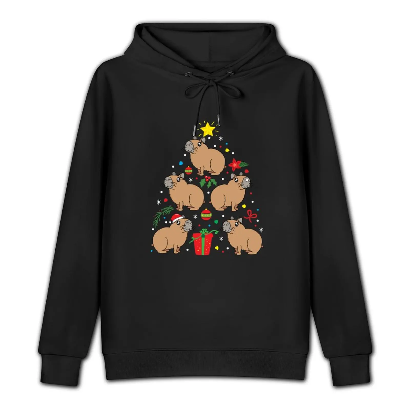 Capybara Christmas Ornament Tree Pullover Hoodie mens clothes men wear mens hoodie