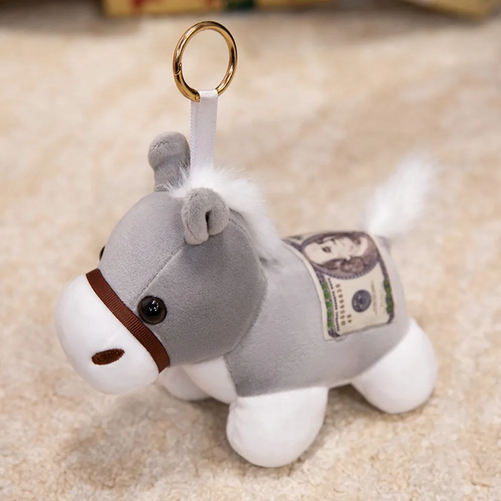 

Funny Cartoon Horse Keychain Copy Money Charms Stuffed Animal Keyring Ornaments Bag Hanging Horse Pendant Backpack Pendant