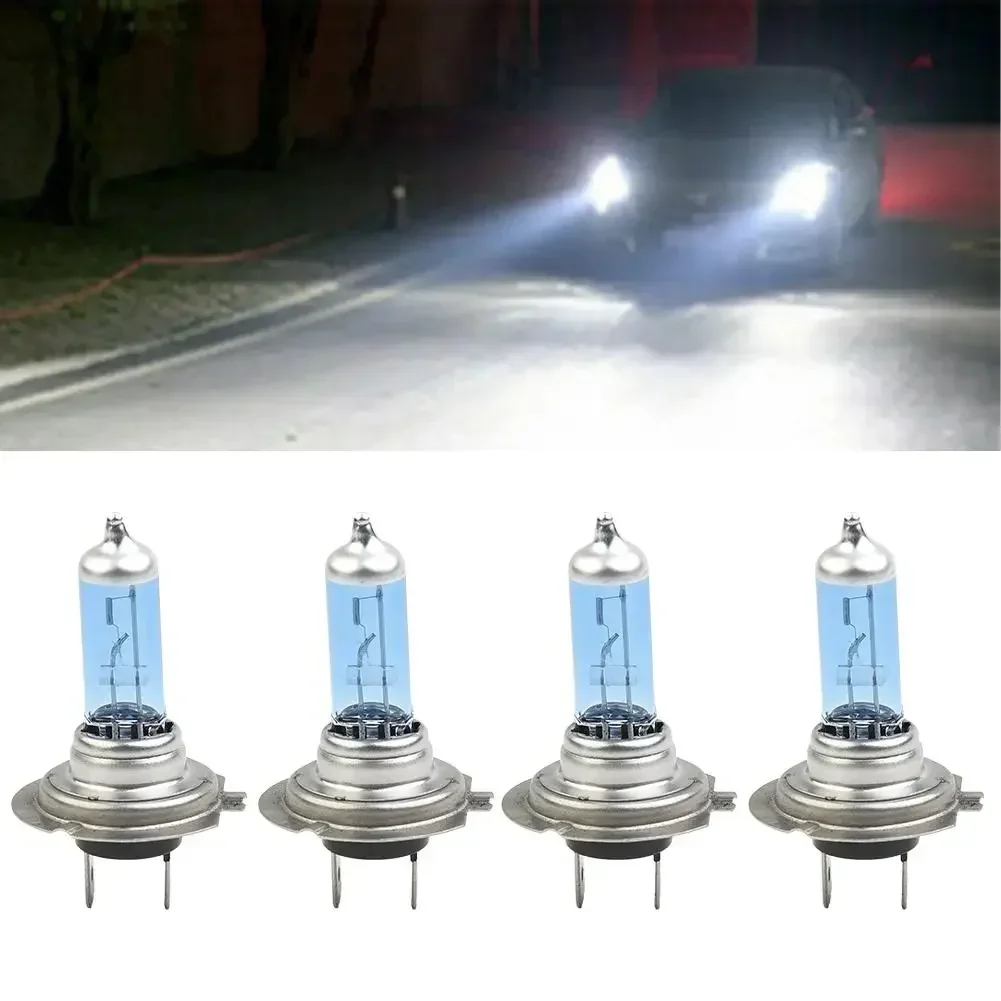 2Pcs H4 100W 6000K Car Halogen Xenon Lights Bulbs High Low Beam Cars With 12V Battery Voltage Headlight Lamps Car Accessories