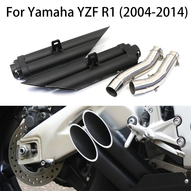 

For Yamaha R1 YZF-R1 2004-2014 51mm Four-outlet Motorcycle Exhaust Front Pipe Muffler Middle Link Connect Pipe Slip On Escape