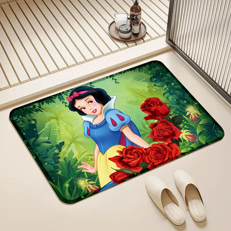 

Disney Snow White & Roses Door Mat Non-Slip Absorbent Floor Rug for Home Kids Room Bathroom Decor