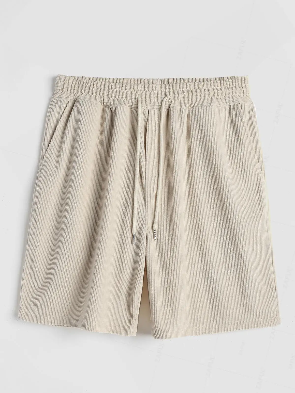 

ZAFUL Solid Color Drawstring Corduroy Shorts