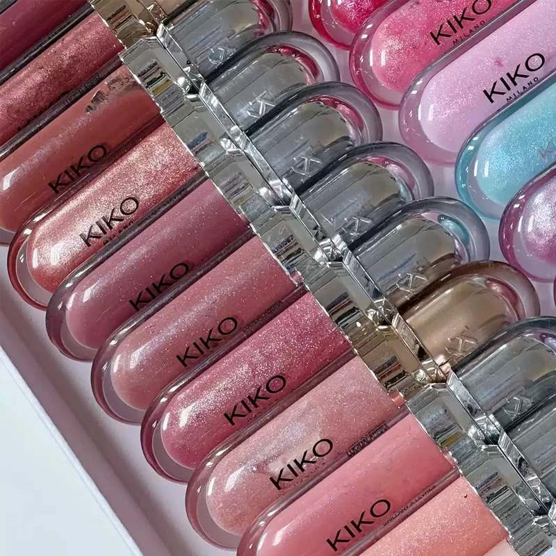 New Kiko 01 Purple Lipstick Transparent Mirror Lip Gloss Non Fading Oil Sexy Rich Lip Gloss Milk Tea Bean Paste Naked Makeup