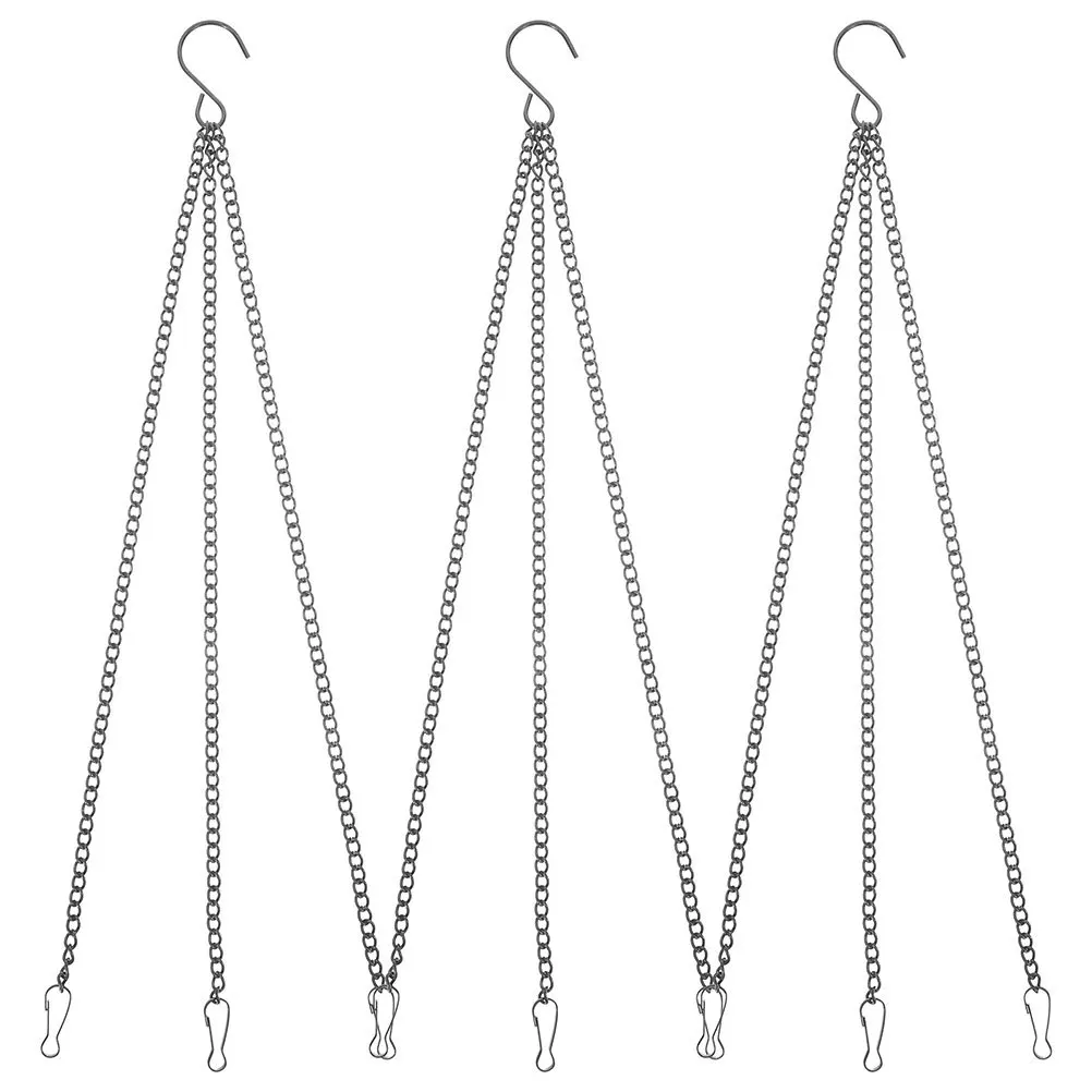 

3pcs Flowerpot Hanging Chain Iron Hanging Basket Chains For Plant Pot Bird Cage Replacement Garden Hanger Decor Hook