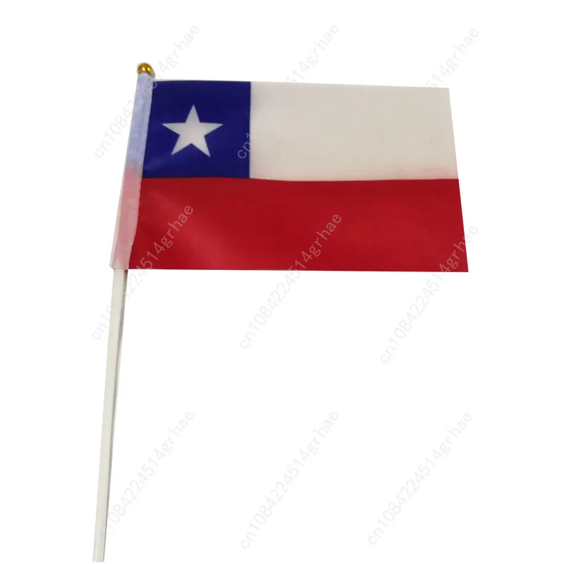 Chile Hand Waving Flag Chileans Small Mini Hand Held Flags 10 Pcs 14x21cm  Sporting Event Support Handheld Flag
