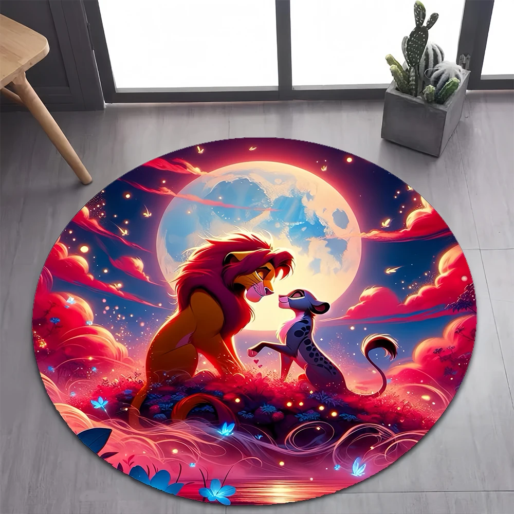 26 Style Simba Lion King Retro Disney Cartoon Gift  Round Carpet Rug for Bedroom Living Room Decoration,pet Decor Floor Mat 3D