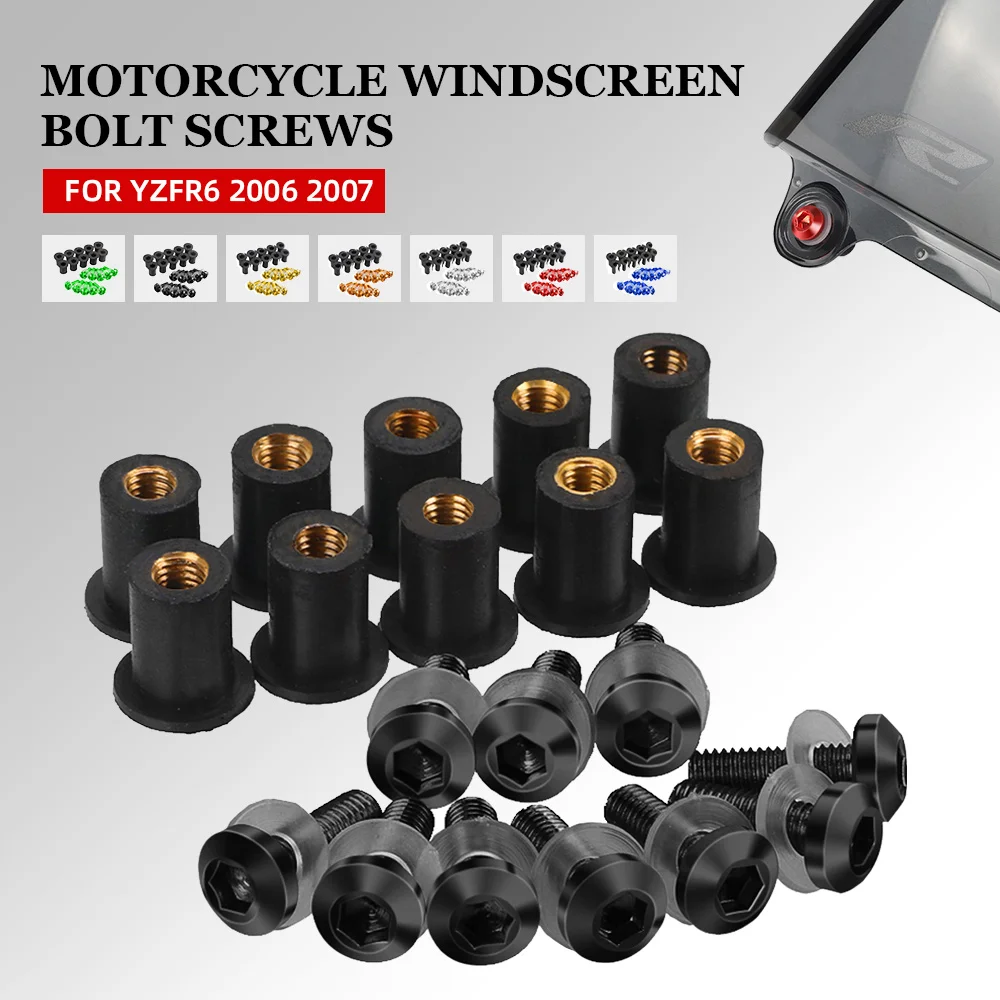 

Windscreen Bolts Kits M5*10 PCS Kit Wind Screws Set Fit For Yamaha YZF R6 YZFR6 YZF-R6 2006 2007 Accesorios Para Motocicletas