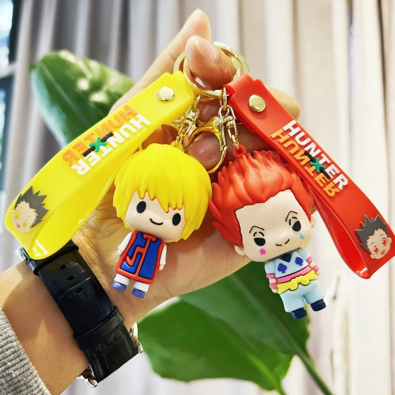 Anime Hunter x Hunter Keychain Cosplay Killua Kurapika Keyrings Resin Pendant Car Bag Key Chain Jewelry Accessories