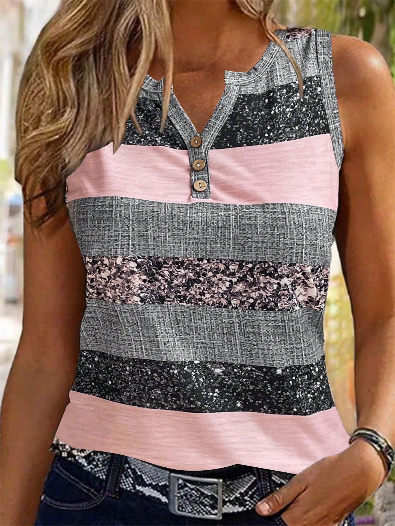 2024 Europe And The United States Summer New Women's Positioning Printed Door Tube Vest Casual Comfortable T-Shirt
