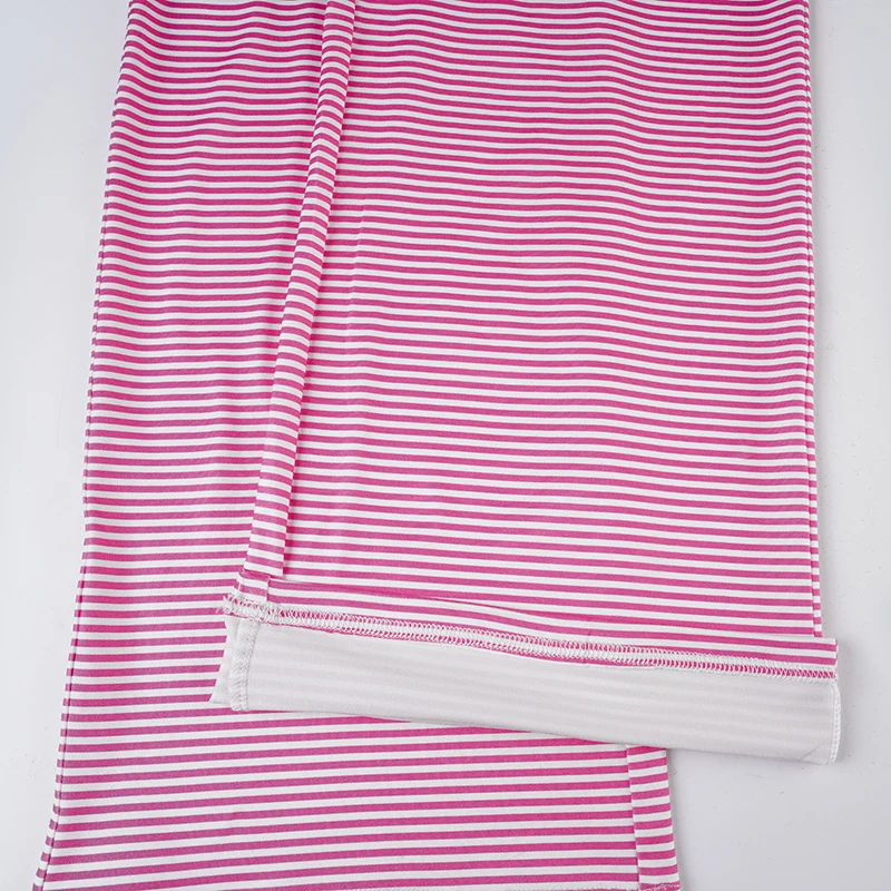 SUCHCUTE Sommer-Strickhose mit kontrastierenden Streifen für Damen, lässige, gerade geschnittene, elastische lange Hose, Y2K Bell Bottoms, Sport-Jogginghose – Detail 10
