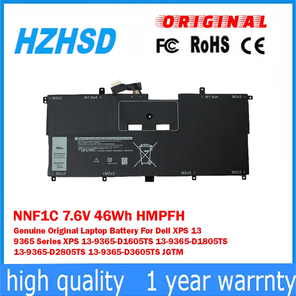 

Оригинальная аккумуляторная батарея NNF1C 7.6V 46Wh HMPFH для ноутбуков Dell XPS 13 9365, XPS 13-9365-D1605TS, 13-9365-D1805TS, 13-9365-D2805TS