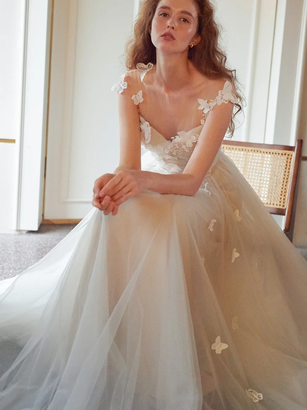 Robe de Mariée Sexy en Dentelle avec Pétale Mori, Longueur au Sol, Queue Légère, Ligne A, pour les Patients, Quelle que soit la Collection 2024